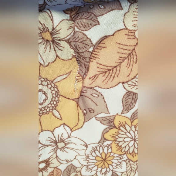 Forever 21 Cream and Brown Spaghetti Strap Floral Mini Bodycon Sundress Small - Picture 9 of 13